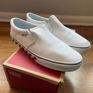 White Vans checkered